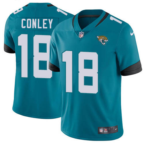Nike Jacksonville Jaguars 18 Chris Conley Teal Green Alternate Men Stitched NFL Vapor Untouchable Limited Jersey